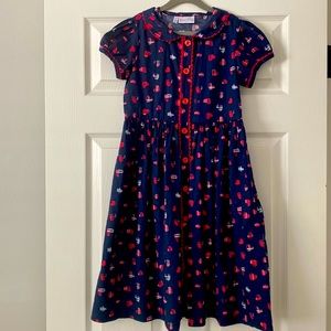 Rachel Riley Button Front Heart Dress Girls size 10